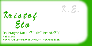 kristof elo business card